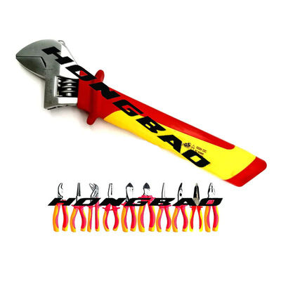 8 10 12&quot; 200mm 250mm 300mm 1000V VDE Hand Tools Set Vde Adjustable Wrench 1000V AC ADJ Spanner Wrench