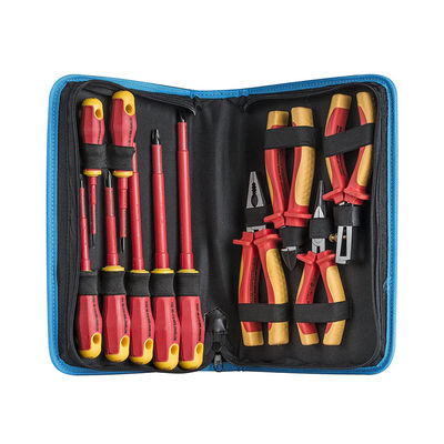 22 Pcs প্যাক আরামদায়ক নরম গ্রিপ হ্যান্ডেল 1000V VDE টুল সেট এসি বৈদ্যুতিক প্লায়ার