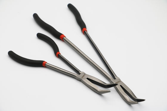 16&quot; 90 ডিগ্রি বাঁকানো সুই নাকের প্লায়ার্স লম্বা নাকের কোণযুক্ত ক্লিপ বক্ররেখা