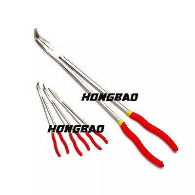 16&quot; 90 ডিগ্রি বাঁকানো সুই নাকের প্লায়ার্স লম্বা নাকের কোণযুক্ত ক্লিপ বক্ররেখা