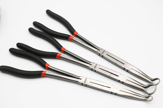 13&quot; 4pc লং রিচ প্লায়ার সেট ডাবল X জয়েন্ট বেন্ট নোজ ক্লিপ হোল্ডিং 335 মিমি