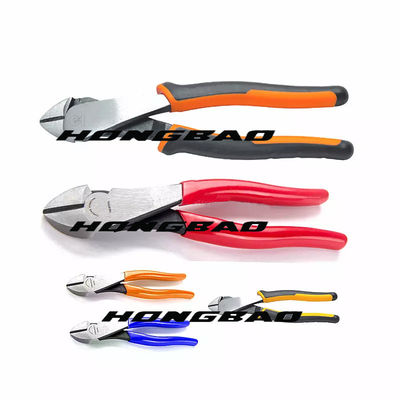সাইড কাটিং ডায়াগোনাল প্লায়ার্স 1000v 180mm 6" বেন্ট অ্যাঙ্গেল হেড বডি নোজ 8 11 " স্লিন্ডার হেড