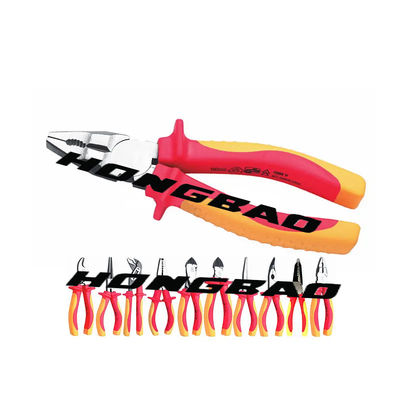 6&quot; 1000V উত্তাপযুক্ত লম্বা নাকের প্লাইয়ার 150mm CRV AC বৈদ্যুতিক হোল্ডিং ফ্ল্যাট নাকের মসৃণ প্রান্ত