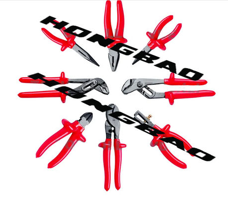 9-1/2&quot;1000 V ভোল্টেজ ইনসুলেটেড ডিপড হ্যান্ডেল গ্রিপ D4 ওয়াটার পাম্প প্লায়ার্স 1000V হেভি ডিউটি ​​প্লাম্বিং টুল ওয়াটার পাম্প প্লায়ার